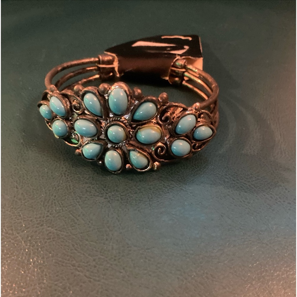 Vintage Turquoise Brass Bracelets body central